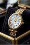 Classic Women's Wristwatch |   22mm Steel Case, Gold Steel Band, White Dial - 2