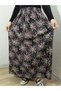 Elastic Waist, Vivid Colorful Patterned Viscose Press Fabric Maxi Length Skirt, Prayer Skirt, Size 36-48