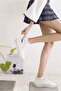 5 pairs women's white ankle socks cotton casual sports short socks - 3