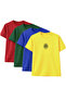 4-Pack Unisex Oversized California Printed T-Shirts – Red, Green, Blue, Yellow