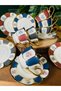 Mat Gold Flower D Patterned 3 Model 6-Person Porcelain Coffee Cup - 2