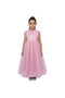 Long Party Dress with Patterns Dark Pink Color