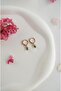 Mini Hoop Earrings with Baguette Stones – Minimal Zircon Earrings - 5