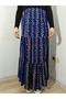 Bürümcük Fabric Bohemian, Ethnic Printed Long Skirt, Elastic Waist, 3 Layers of Ruffles Mevlana - 7