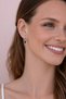 Mini Hoop Earrings with Baguette Stones – Minimal Zircon Earrings - 2