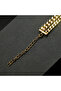 Gold-Tone Double Chain Bracelet with "S" Charm - Layered Curb Link Design - 4