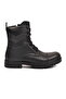 Black Men's Boots with Fleece Inside, Lace-Up and Zipper Closure