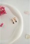 Mini Hoop Earrings with Baguette Stones – Minimal Zircon Earrings - 3