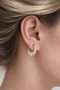 Shiny Zircon Stone Hoop Earrings – Gold Color Stylish Daily Women's Earrings - 2