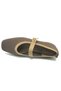 Feles Belt Buckle Knitwear Blunt Toe Women's Ballet Flats Shoes Brown - 4