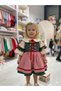 Green Red Plaid Detailed 100% Cotton Special Occasion Costume Dress + Buckle - 5