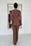Guipure Sleeve Double-Breasted Blazer Set - 1st Quality Crepe Fabric | Wedding - Engagement - Special Occasions 36055 - 3