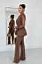 Guipure Sleeve Double-Breasted Blazer Set - 1st Quality Crepe Fabric | Wedding - Engagement - Special Occasions 36055 - 5