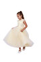 - Long Party Dress with Patterns Cream Colour - 2