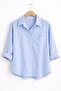Women's 5-Pack Black White Claret Blue Red Cotton Pcs Oversized Cotton Pcs Linen Single Pocketed Casual Shirts - 6