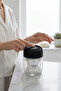 Glass Cotton Compartment Organizer 425 ml – Makeup Organizer with Lid Cotton Compartment and Bathroom Organizer 8.6X8.6X12.7 cm