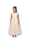 - Long Party Dress with Patterns Cream Colour - 3