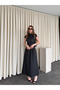 Black Polka Dot Piece Long Dress - 5092