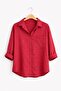 Women's 5-Pack Black White Claret Blue Red Cotton Pcs Oversized Cotton Pcs Linen Single Pocketed Casual Shirts - 4