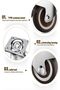 1" inch Small Caster Wheels + Screws - 90Lbs - Low Profile Castor Wheels with Brakes - Set of 4 - 3