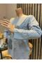 Women's Middle Age and Above Baguette Stone Mother Combed Cotton Blouse - 3