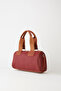 Women's Burgundy Taba Lily Cylinder Zipper Closure Column Strap Handbag and Shoulder Bag - 4