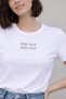 Women's Stone Embroidered Minmin Basic Round Neck Vi Viscose Eyaz T-Shirt