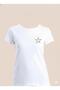 Women's Stone Embroidered Star Basic Round Neck Vi Viscose Eyaz T-Shirt - 3