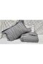 Milano Stone Wash Bearded Ultrasonic Ruffled Double Bedspread Gray