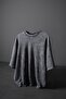 Men's Gray Oversized Washed Effect Basic Tshirt