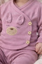 Organic Baby Girl Eared Rabbit Patterned 5-Piece Jumpsuit Hospital Release Newborn Outfit Baby Bib - 2