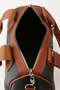 Women's Black Tan Lily Cylinder Zipper Closure Column Strap Handbag and Shoulder Bag - 5
