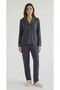 Women's Cotton Piece Shirt Collar Button Long Pajama Set - 2
