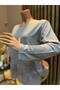Women's Combed Cotton Blouse for Middle Age and Above, Viscose Star Shower Stone Pattern - 2