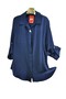 Plus Size Women's Satin Blouse with Brooch - 5