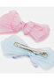 Girls Blue And Pink Bow Hair Clip Set (2 Piece) - 4