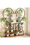Multi-Tier Wrought Iron Plant Stand with Wheels for Indoor & Balcony - 3