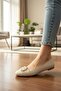 Women's Logo Metal-Accented Elegant Classic Ballet Flats