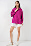 Women's Long Oversized Shirt 20334 - Dark Pink - 2