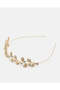 Women Gold Leaf Metal Headband - 2