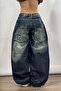 Navy D2T Vintage Washed Baggy Y2K Trousers