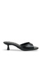 Mirella Rosetti Black Rustic Women's Stylish New Season Flat Comfortable Round Toe Thin Short Kitten Heeled Slippers - 2