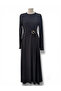 Black Ottoban Fabric Front Tie-Detail Dress Model