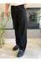 Men's Premium Baggy Fit Fabric Trousers Black Eca074 - 2