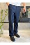 Men's Premium Baggy Fit Fabric Trousers Navy Blue Eca074 - 3