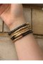 Boho Style Gold and Black Detailed 5-Piece Stretchy Bracelets - 3