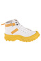 White-Yellow Linen Women's Boots - 5