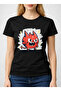Women's Red Devil Character Printed Black T-Shirt 100% Cotton Casual