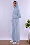 Effortt Maternity Pajama Set with Hijab and Nursing Features - Blue - 4