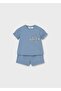 Newborn Baby Boy Combed Cotton Shorts Set 2-Piece Blue - 2